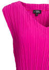 Ora Pleated V Neck Top, Fuchsia