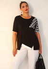 Ora Circle Cut Out Shoulder Top, Black