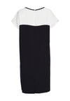 Ora Contrast Panel Shift Dress, Black & White