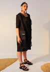 Ora Two Piece Mesh Jacket & Dress, Black