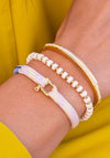 Pig & Hen Ladies Brontide Bracelet, White & Gold