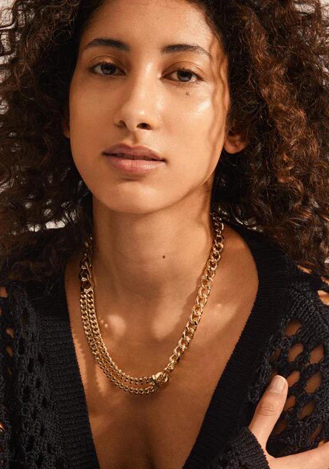 Pilgrim Friends Chunky Curb Chain Necklace, Gold