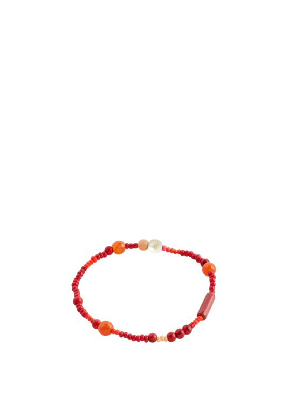 Pilgrim Indiana Beaded Bracelet, Red