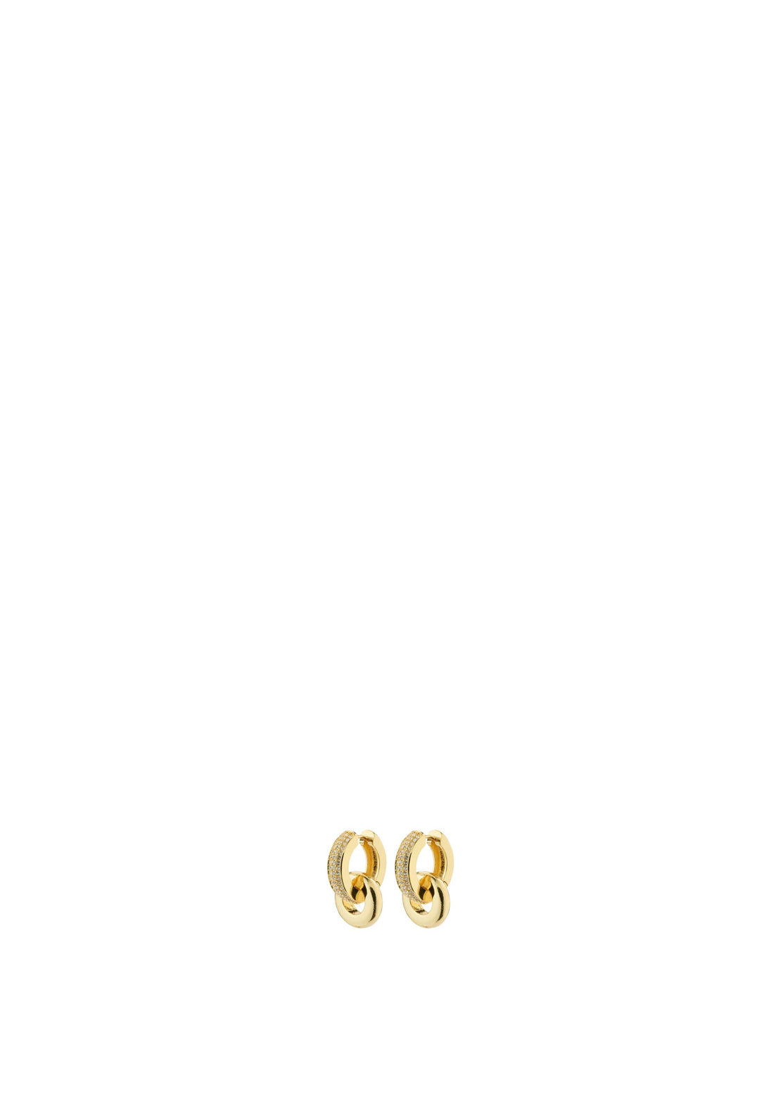 Pilgrim Learn Chunky Interlocking Hoop Earrings, Gold
