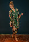 Powder Folk Art Floral Kimono Gown, Fern