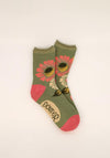 Powder Vintage Flora Ankle Socks, Sage