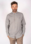 Pre End Classic Oxford Check Shirt, Dusty Olive & White