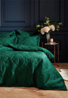 Riva Paoletti Palmeria Quilted Velvet Duvet Cover, Emerald