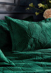 Riva Paoletti Palmeria Quilted Velvet Duvet Cover, Emerald