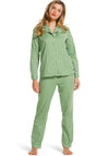 Pastunette Satin Stripes Pyjama Set, Jade Green