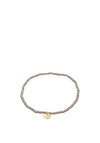Pilgrim Indie Grey Glass Bead Bracelet, Gold