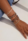 Pilgrim Indie Brown Mix Glass Bead Bracelet, Gold