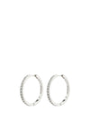 Pilgrim Be Crystal Hoop Earrings, Silver
