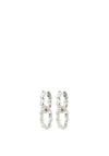 Pilgrim Reflect Wave Link Hoop Earrings, Silver