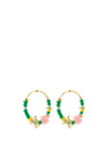 Pilgrim Pause Bead Hoop Earrings, Gold