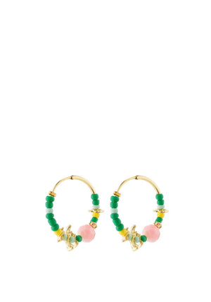 Pilgrim Pause Bead Hoop Earrings, Gold