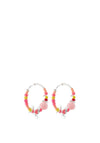 Pilgrim Pause Bead Hoop Earrings, Silver