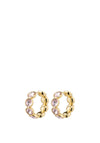 Pilgrim Callie Crystal Hoop Earrings, Gold & Pink