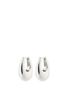 Pilgrim Chunky Retro Hoop Earrings, Silver
