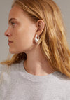 Pilgrim Chunky Retro Hoop Earrings, Silver