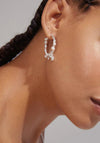 Pilgrim Ana Pearl & Crystal Hoop Earrings, Silver