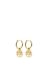 Pilgrim Tree of Life Hoop Earrings, Gold