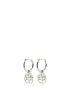 Pilgrim Tree of Life Hoop Earrings, Silver