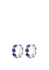 Pilgrim Callie Crystal Hoop Earrings, Silver & Blue