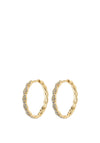 Pilgrim Twirl Crystal Hoop Earrings, Gold
