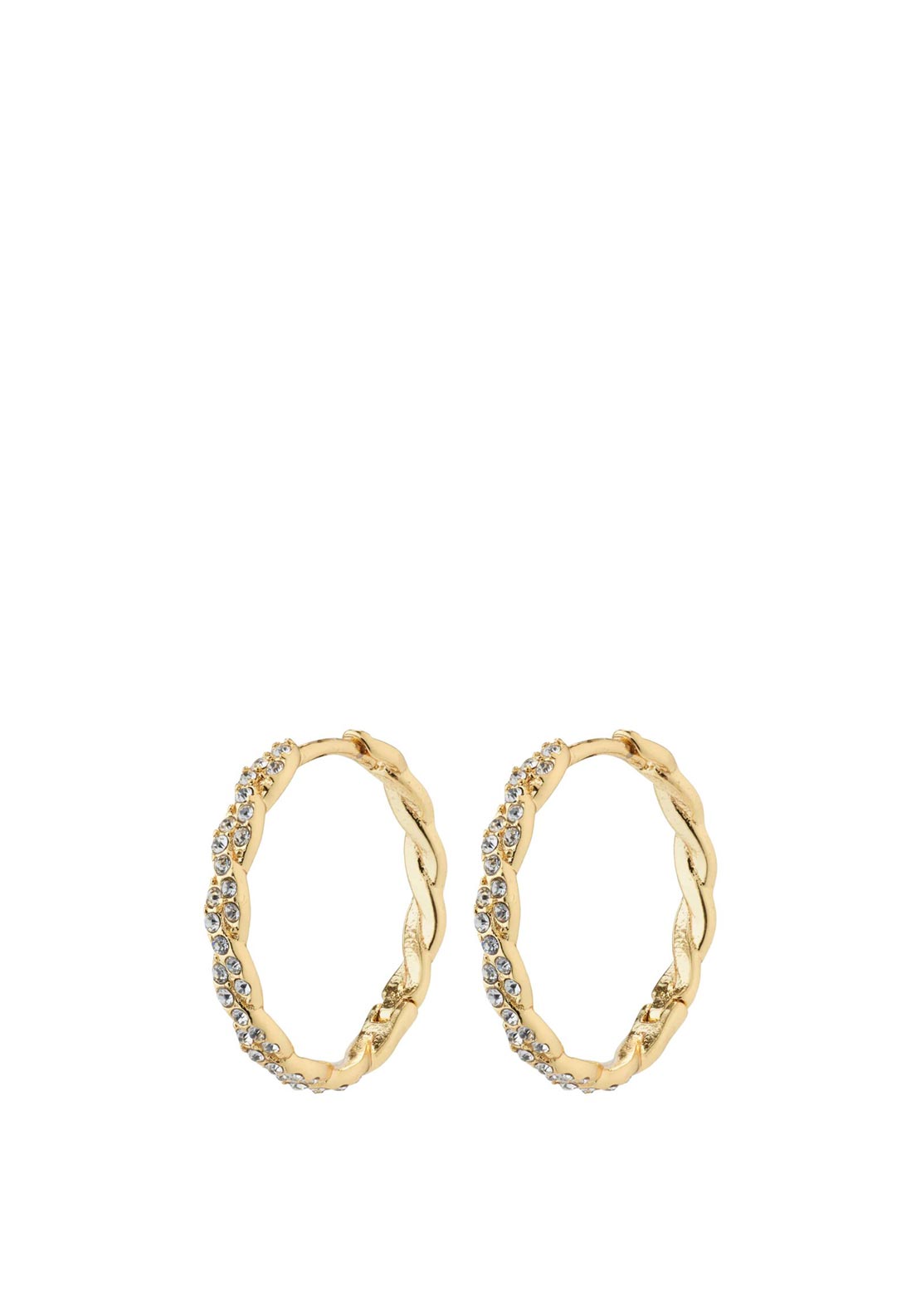 Pilgrim Twirl Crystal Hoop Earrings, Gold