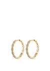 Pilgrim Twirl Crystal Hoop Earrings, Gold