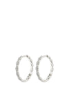 Pilgrim Twirl Crystal Hoop Earrings, Silver