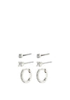 Pilgrim Sia 3 in 1 Set Earrings, Silver