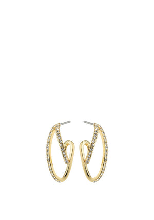 Pilgrim Etty Crystal Twist Earrings, Gold