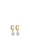 Pilgrim Edele Pearl & Crystal Hoop Earrings, Gold