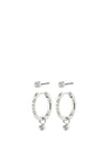 Pilgrim Elna Recycled Stud & Hoop Earrings, Silver