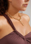 Pilgrim Reflect Cable T Bar Necklace, Gold