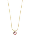 Pilgrim Callie Crystal Necklace, Gold & Pink