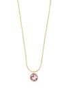 Pilgrim Callie Crystal Necklace, Gold & Pink