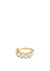 Pilgrim Create Displaced Crystal Ring, Gold
