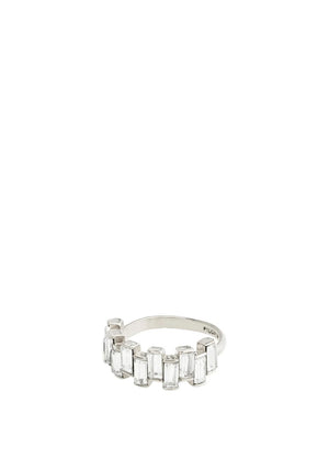 Pilgrim Create Displaced Crystal Ring, Silver