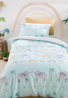Pineapple Elephant Kids Paradise Desert Animals Duvet Set, Pastel