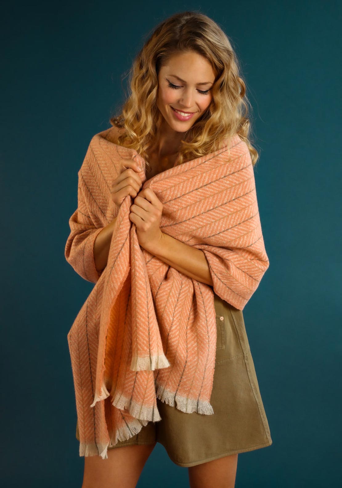 Powder Nicolette Cosy Knit Scarf, Coral - McElhinneys