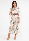Seventy1 One Size Polka Dot Pleated Maxi Dress, Cream