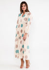 Seventy1 One Size Polka Dot Pleated Maxi Dress, Cream