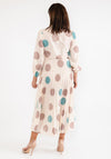 Seventy1 One Size Polka Dot Pleated Maxi Dress, Cream