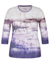 Rabe Rhinestone & Abstract Print T-Shirt, Violet Multi