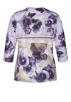 Rabe Rhinestone & Abstract Print T-Shirt, Violet & Gold
