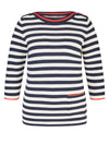 Rabe Button Shoulder Stripe Jumper, Navy Multi