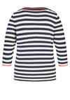 Rabe Button Shoulder Stripe Jumper, Navy Multi